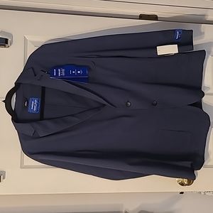 HAGGAR MENS COMFORT STRETCH NAVY JACKET SIZE LARGE 44/46 REG SLIM FIT